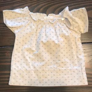 Mabo 12m dress. Off white / blue starts.